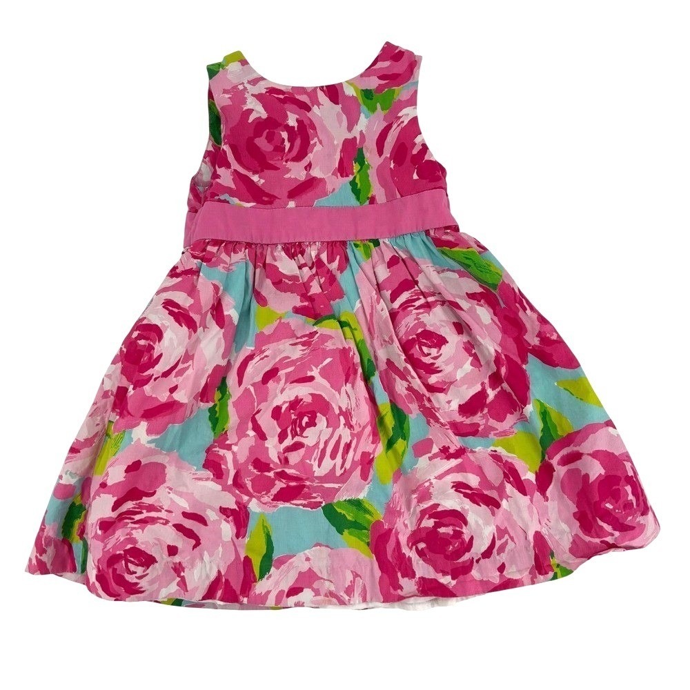 Rare HTF Lilly Pulitzer Girls Pink Floral First Impressions Dress 3T  Cotton